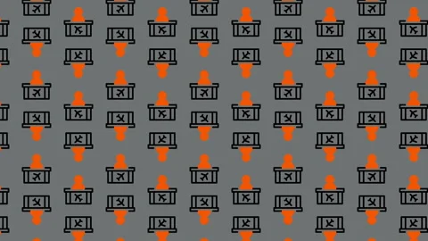 Abstract Pattern with Geometric Shapes and Orange Accents. Stock Footage 325401296