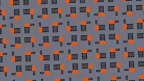 Abstract Pattern with Geometric Shapes in Orange and Black. Stock Footage 325401603