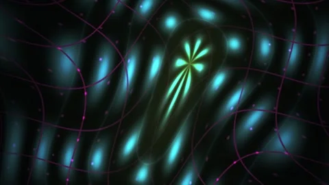 Abstract pattern with glowing blue and green lights on a dark background wi.. Stock Footage 336692827