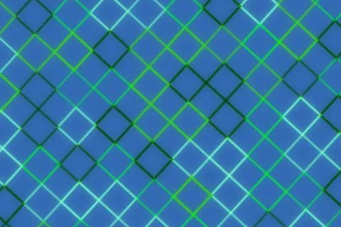 Abstract pattern of glowing blue and green diamond shapes Stock Illustration