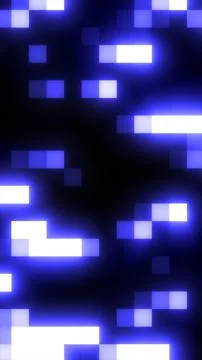 Abstract pattern of glowing blue and white pixelated lights on a dark backg.. Foto stock