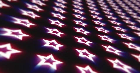 Abstract pattern of glowing geometric stars futuristic hi-tech black backgrou Illustrazione stock