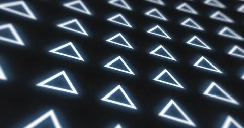 Abstract pattern of glowing geometric triangles loop futuristic hi-tech bla.. Illustrazione stock
