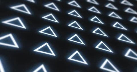 Abstract pattern of glowing geometric triangles loop futuristic hi-tech bla.. Illustrazione stock