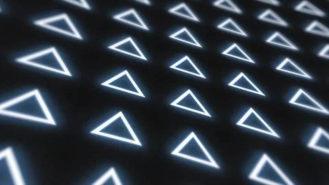 Abstract pattern of glowing geometric triangles loop futuristic hi-tech black Illustrazione stock