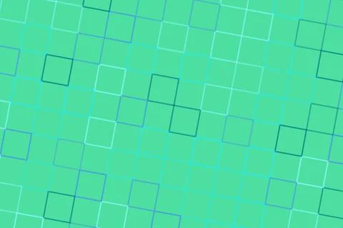 Abstract pattern of glowing green squares on digital background Stock Illustration