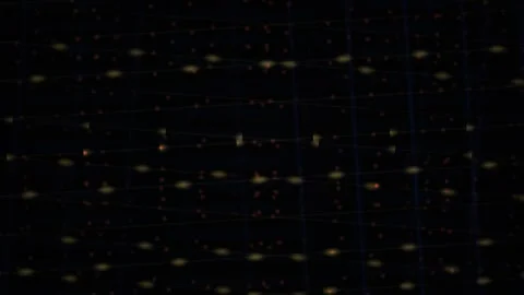 Abstract pattern of glowing lights on a black background. Stock Footage 333918517