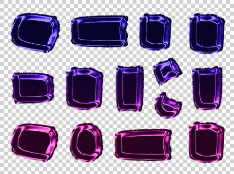 Abstract pattern with glowing neon circuit board in purple and blue transparent Stock Illustration