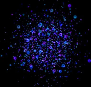 Abstract pattern with glowing rings on black Stock Illustration