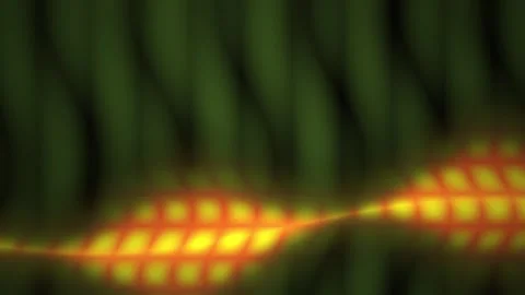 Abstract pattern with glowing yellow and orange shapes on dark background. Stock Footage 337455191