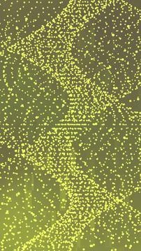 Abstract pattern of glowing yellow dots against muted green background Illustrazione stock