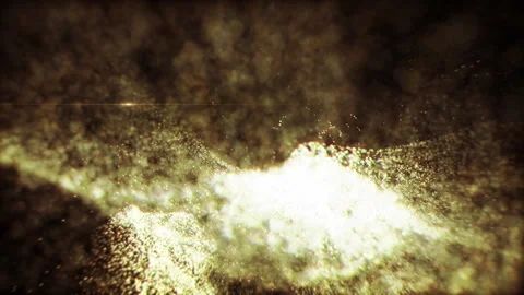 Abstract pattern of golden sand spread on black background. Orange dotted clouds Stock Footage 246047508