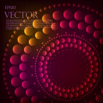 Abstract pattern of graduated turquoise shiny dots or circles going from the Illustrazione stock