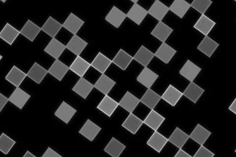 Abstract pattern of gray squares on black background Stock Illustration