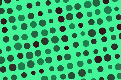 Abstract pattern of green and black circles on textured background Illustrazione stock