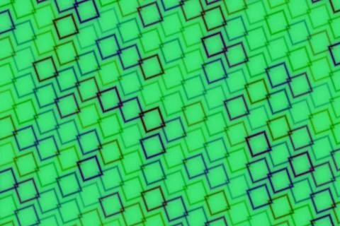Abstract pattern of green and blue squares on digital background 库存插图