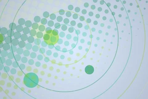 Abstract pattern with green and blue circles and lines Stock Photos