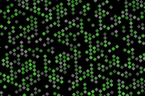 Abstract pattern of green and gray sparkling dots on black Stock Illustration