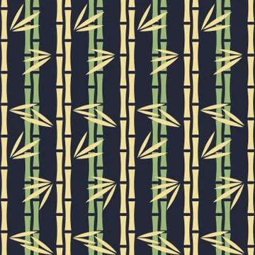 Abstract pattern of green bamboo stalks Illustrazione stock