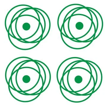 Abstract pattern of green rings and circles. Illustration. Seamless fabric Stock Illustration