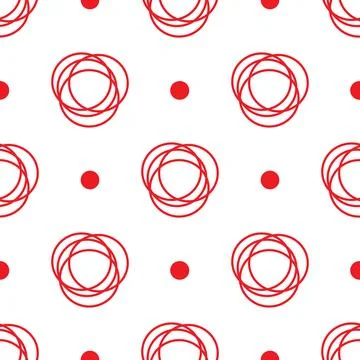 Abstract pattern of green rings and circles. Illustration. Seamless fabric Stock Illustration