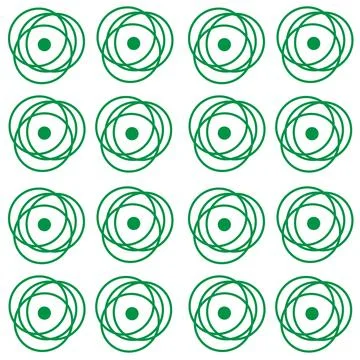 Abstract pattern of green rings and circles. Illustration. Seamless fabric Stock Illustration