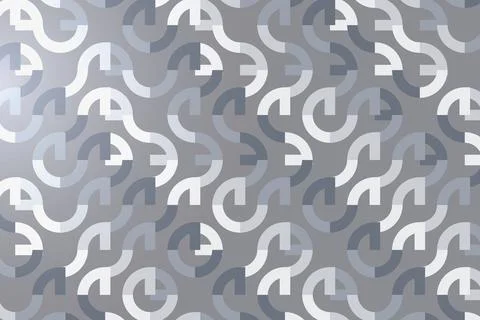 Abstract pattern of grey and white curved shapes Stock Photos