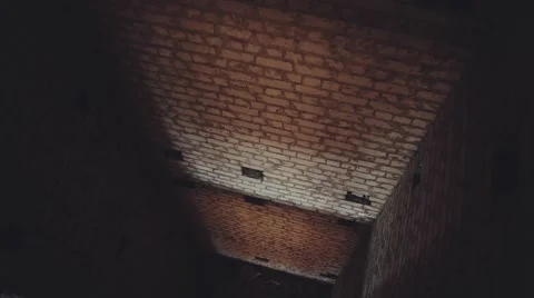 Abstract pattern of a grungy hollow concrete shaft. Stock Footage 48583728