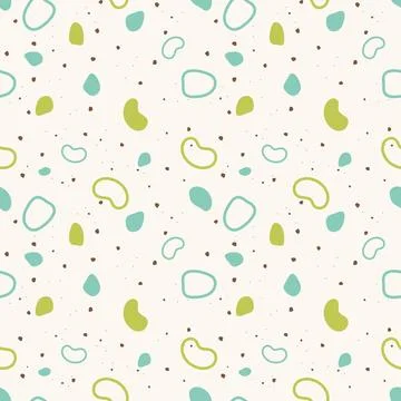 Abstract pattern with hand-drawn shapes and doodles in boho style, stones. Illustrazione stock