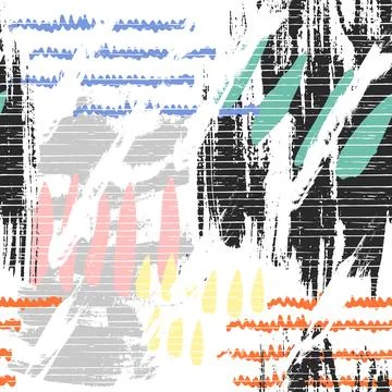 Abstract pattern with hand drawn sketchy shapes Stock Illustration