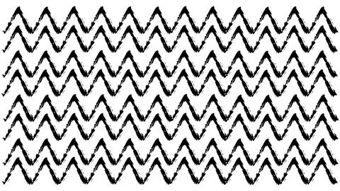 Abstract pattern with hand drawn zig zag shapes, hand painted grungy ink Stock Illustration