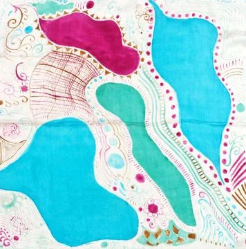 Abstract pattern on handmade silk batik abstract decorated pattern of pain... 스톡 사진