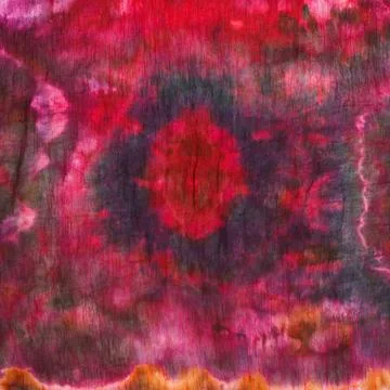 Abstract pattern on handmade silk batik abstract red pattern of painted si... Stock Photos