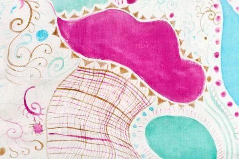 Abstract pattern on handmade silk batik abstract pink floral pattern of pa... 스톡 사진