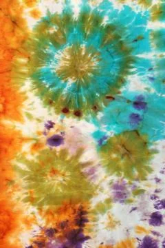 Abstract pattern on handmade silk batik abstract nodular pattern of painte... Stock Photos