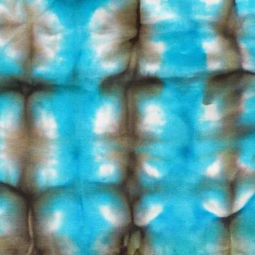 Abstract pattern on handmade silk batik abstract blue network pattern of p... Stock Photos