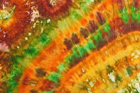 Abstract pattern on handmade silk batik abstract bright rainbow pattern of... 스톡 사진