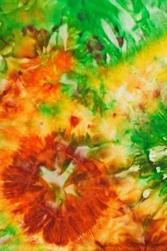 Abstract pattern on handmade silk batik abstract bright flowers pattern of... Foto stock