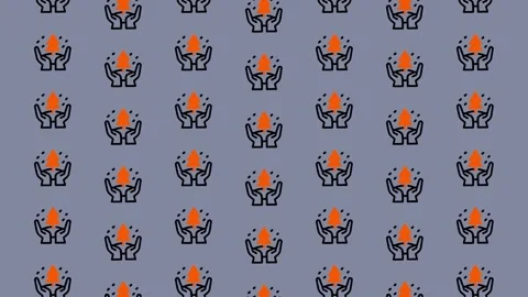 Abstract Pattern of Hands Holding a Fiery Star. Stock Footage 325382734