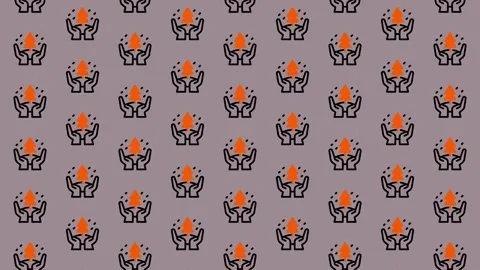 Abstract Pattern of Hands Holding Fire. Stock Footage 325382729