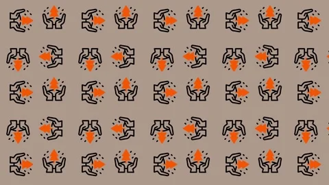 Abstract Pattern of Hands Holding Fire Icons. Stock Footage 325382742