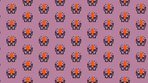 Abstract Pattern of Hands Holding Fire. Stock Footage 325382790