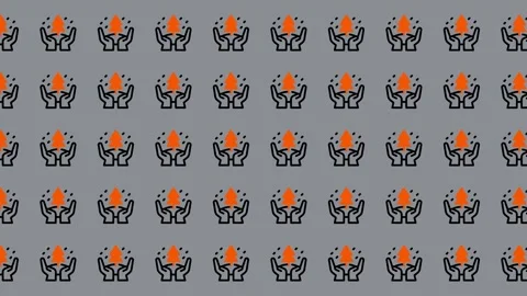 Abstract Pattern of Hands Holding Orange Spheres. Stock Footage 325382791