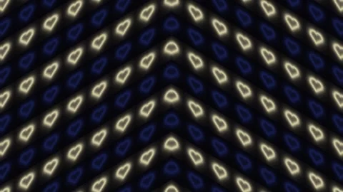 Abstract pattern of hearts with blue and gold colors Stock Footage 338224641