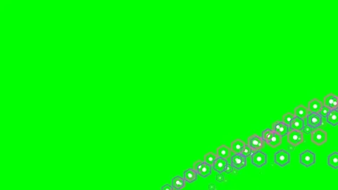 Abstract pattern of hexagonal shapes with white dots on a vibrant green Stock Footage 341820965
