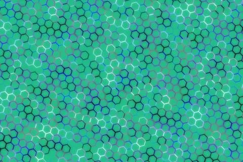 Abstract pattern of hexagons and lines in blue and green Stock Photos