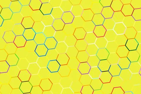 Abstract pattern of hexagons with vibrant colors Stock Photos