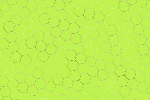 Abstract pattern of hexagons on yellow background Stock Illustration