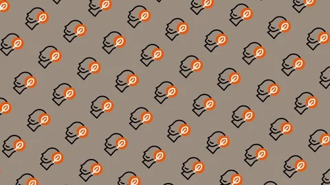 Abstract Pattern of Human Heads with Lightbulb Ideas. Stock Footage 325382865