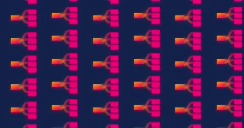 Abstract Pattern of Interconnected Neon Shapes on Dark Background Stock Footage 309892322